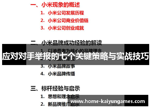 应对对手举报的七个关键策略与实战技巧