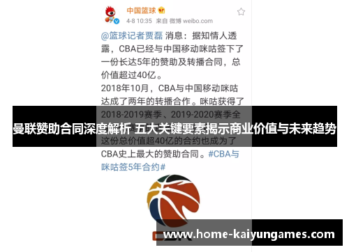 曼联赞助合同深度解析 五大关键要素揭示商业价值与未来趋势