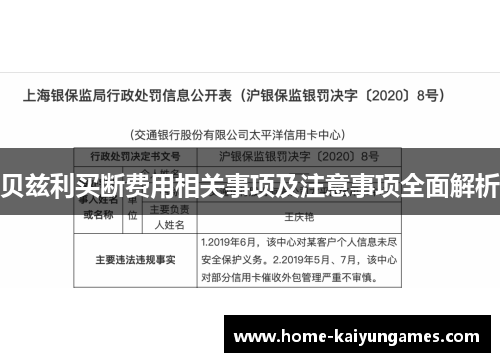 贝兹利买断费用相关事项及注意事项全面解析